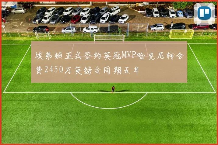 埃弗顿正式签约英冠MVP哈克尼转会费2450万英镑合同期五年